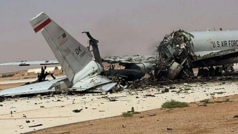 US surveillance plane wrecked as Iran hits Prince Sultan Air Base 10 US surveillance plane wrecked as Iran hits Prince Sultan Air Base