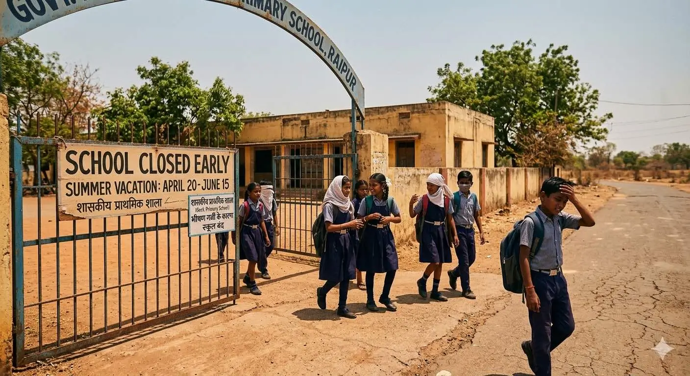 Chhattisgarh Prepones School Break as Temperatures Cross 41 in Raipur
