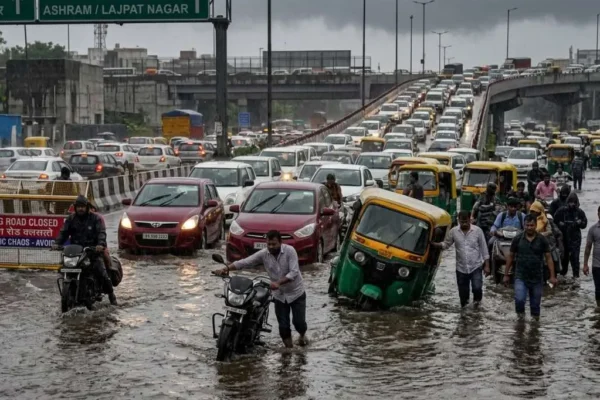 Total Gridlock: Sudden Flooding Shuts Down Delhi’s Ring Road