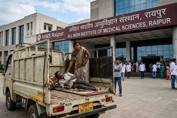 Disgrace at AIIMS Raipur: Premier Hospital Abandons Patient to a Cargo Truck, Exposing a Rotting Healthcare System