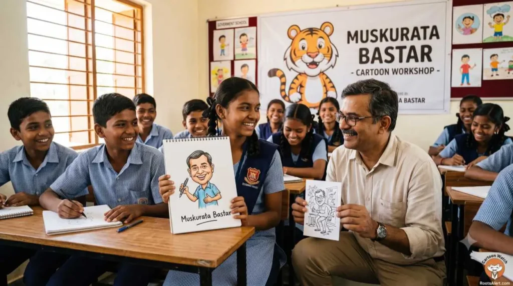 Bastar Students Swap Standard Curriculums for Political Cartooning 1 Gemini Generated Image o9fkexo9fkexo9fk